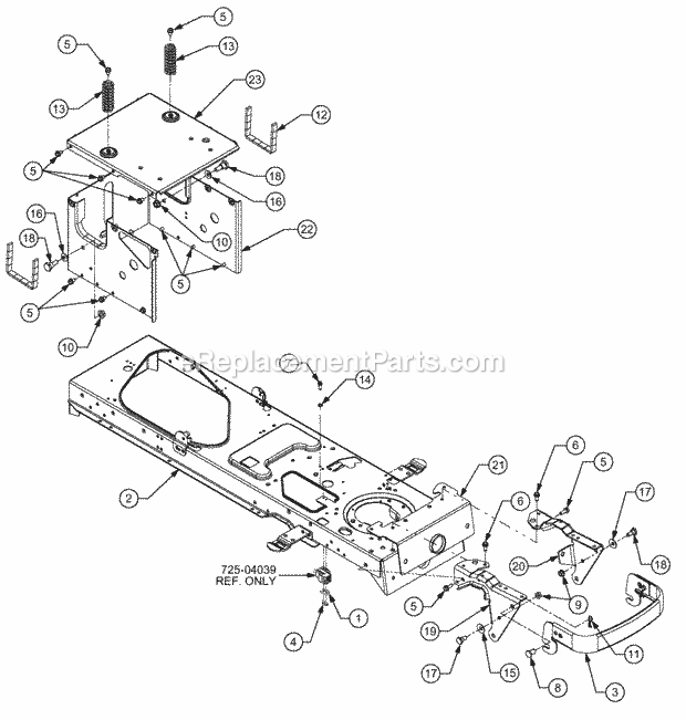 Frame Diagram and Parts List for 1529 13A-261H100 Cub Cadet Lawn Tractor